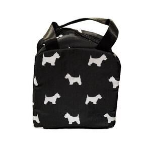 Small Dog Yorkie Lunch Bag Cooler Black White